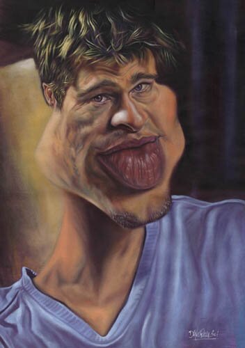 Brad Pitt Caricature. David Pablo Pugliese is famous in Argentina for his 