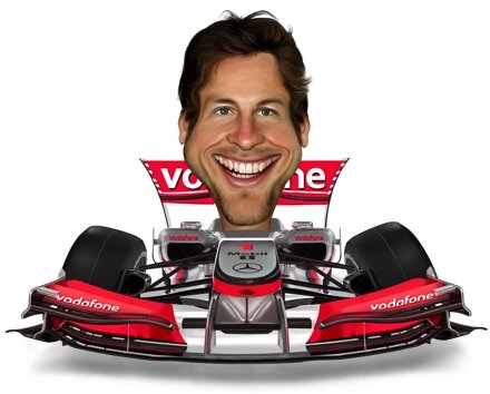 Jenson Button Caricature