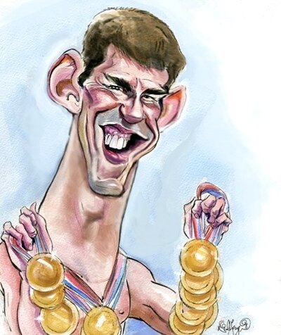 Michael Phelps Caricature